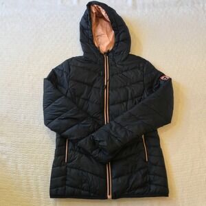 Rokka&Rolla Women's‎ Puffer Coat Lightweight Quilted Jacket Black S